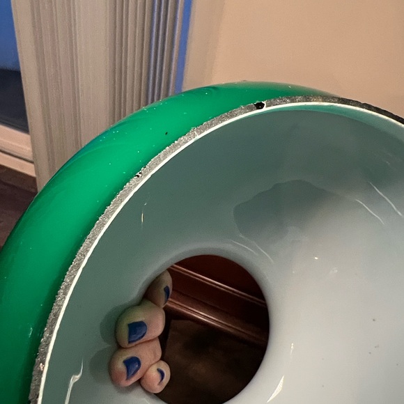 Antique Vintage Emerald Green White Cased Glass Student Lamp Shade - Picture 5 of 10